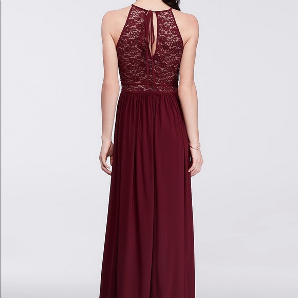 David’s Bridal - Halter Lace Keyhole Jersey Dress - Picture 2 of 2